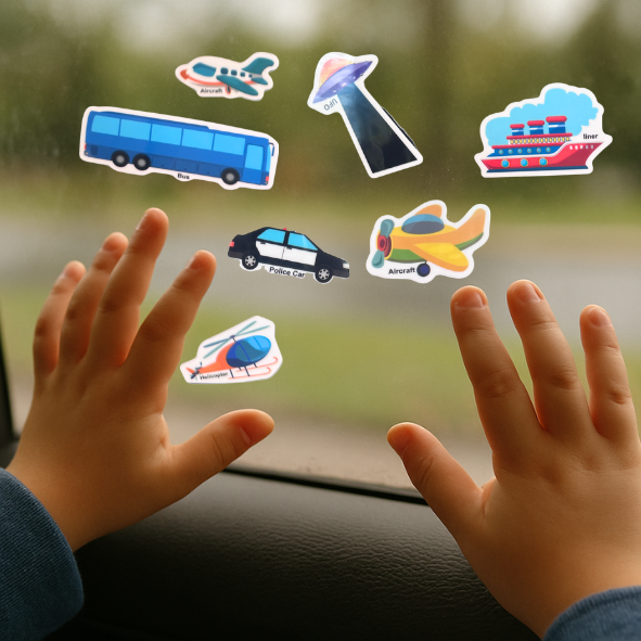 Kids Travel Activities Reusable Silicone Sticker Book