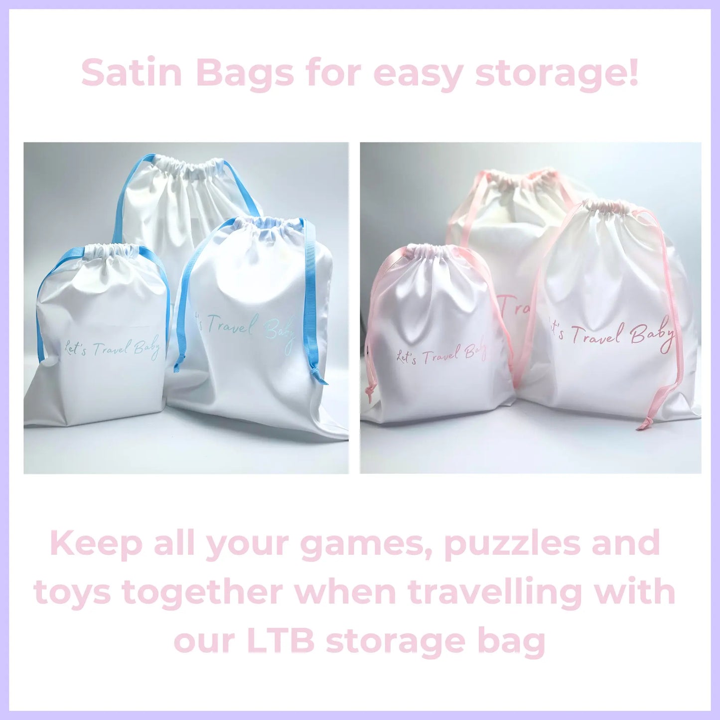 Blue Satin Storage Gift Bag