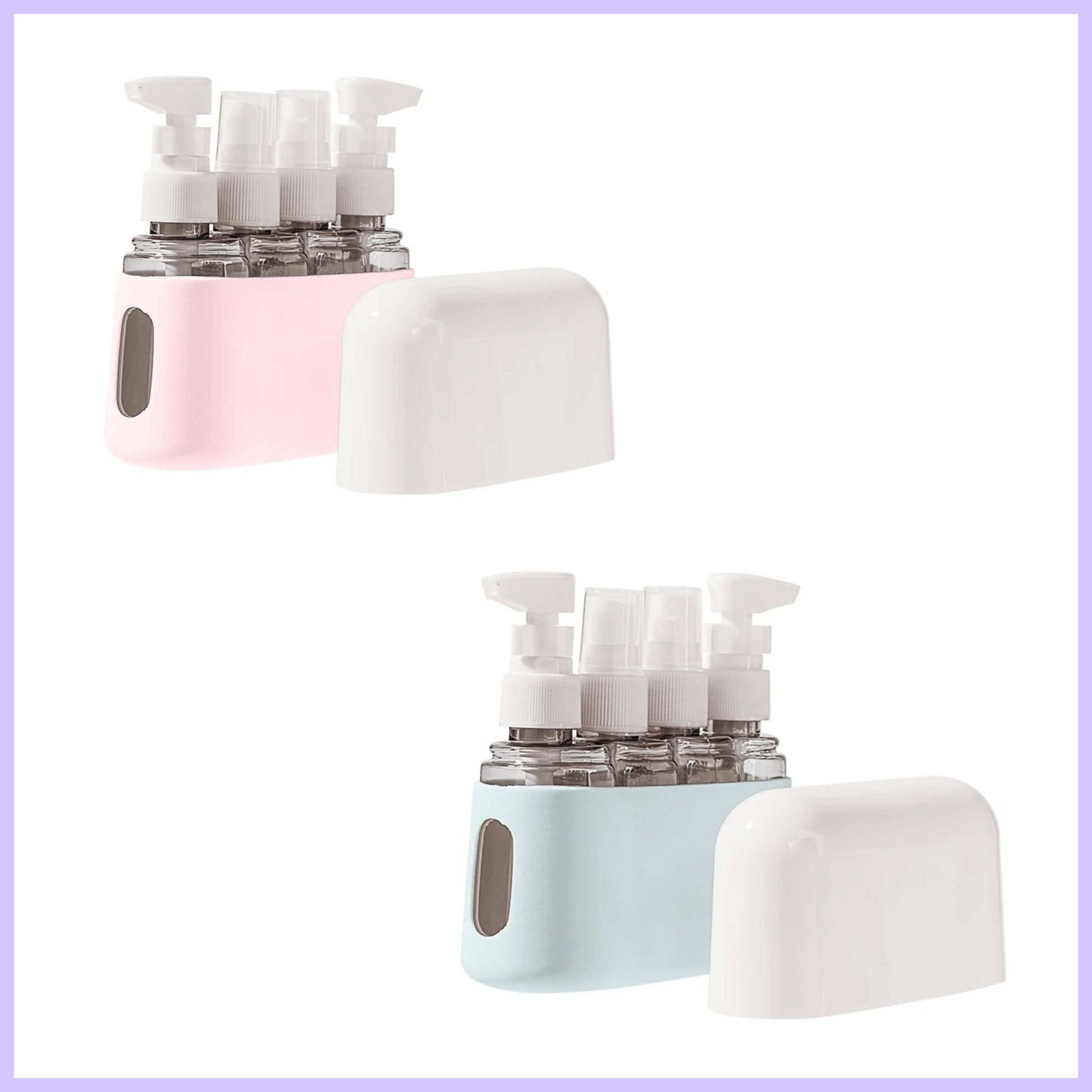 Compact travel bottle set perfect for hand luggage