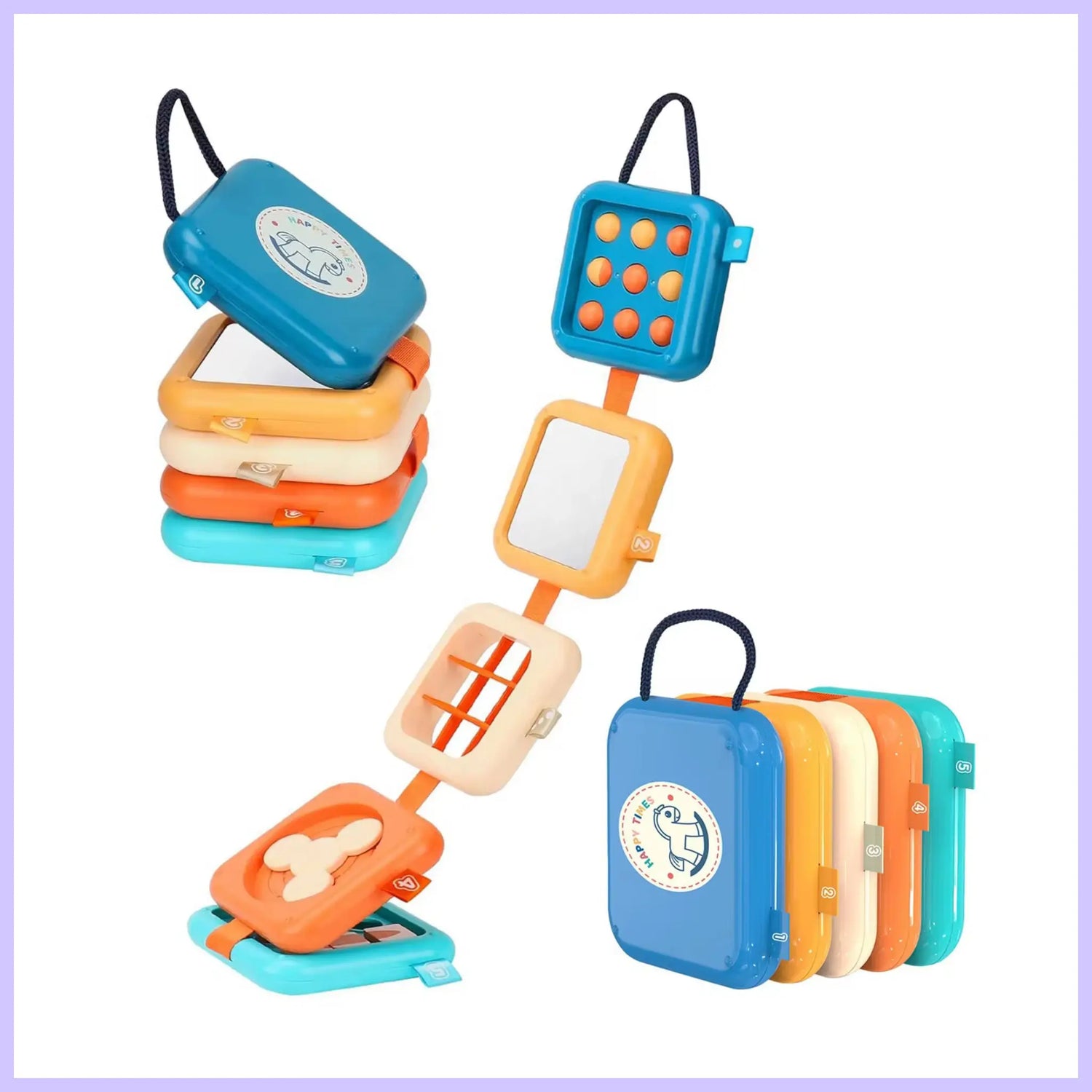 Toddler Travel Toy Bundle for Long-Haul Trips - 8-in-1 Activity Toddler Travel Cube