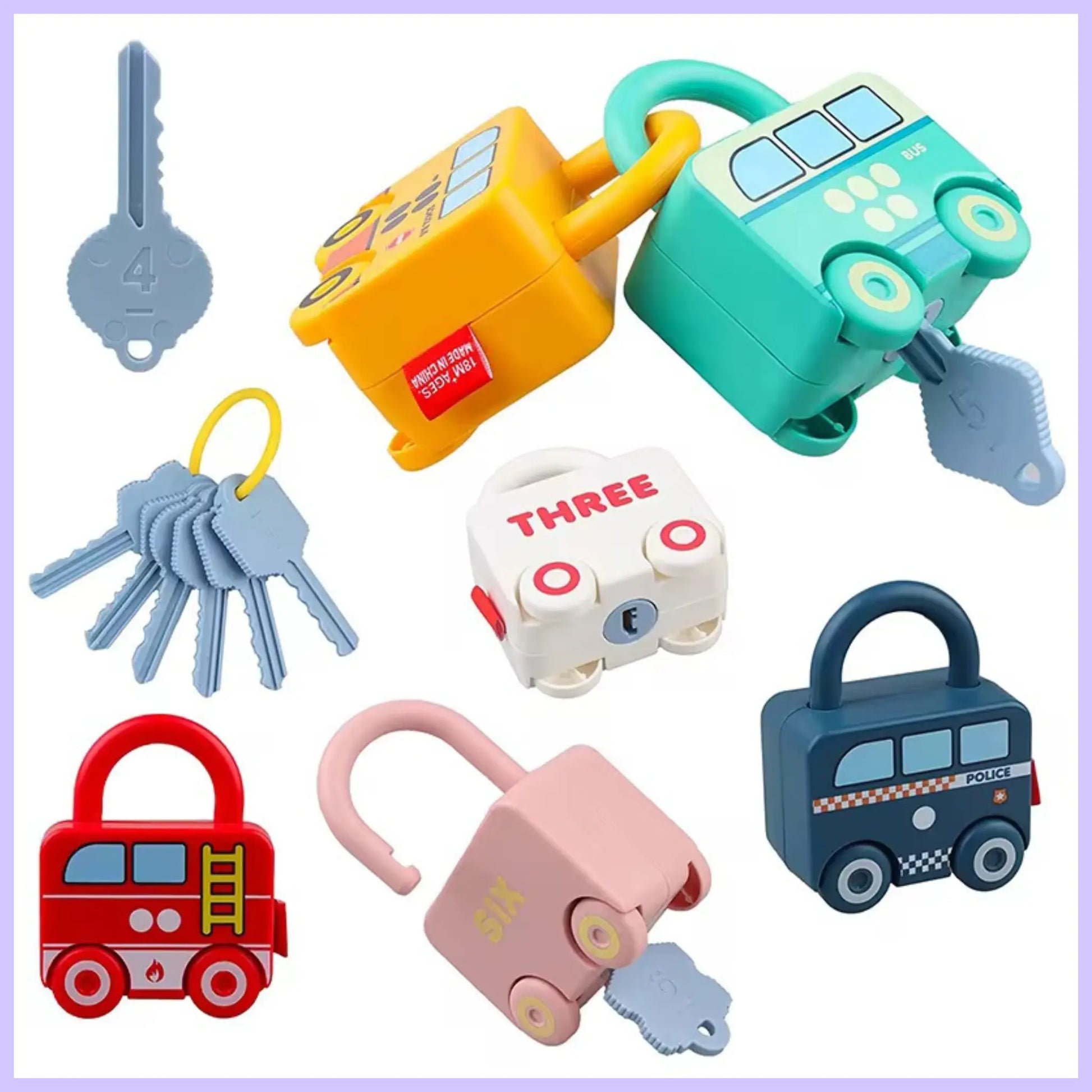 Kids Travel Toys Lock Key Car Fun On-The-Go When Travelling