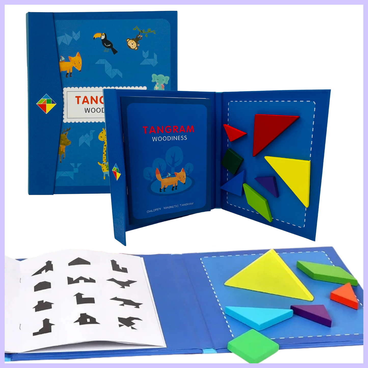 Magnetic Tangram Puzzle Book Travel Friendly