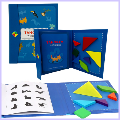 Magnetic Tangram Puzzle Book Travel Friendly