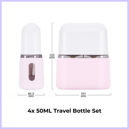 Pink Compact travel bottle set 