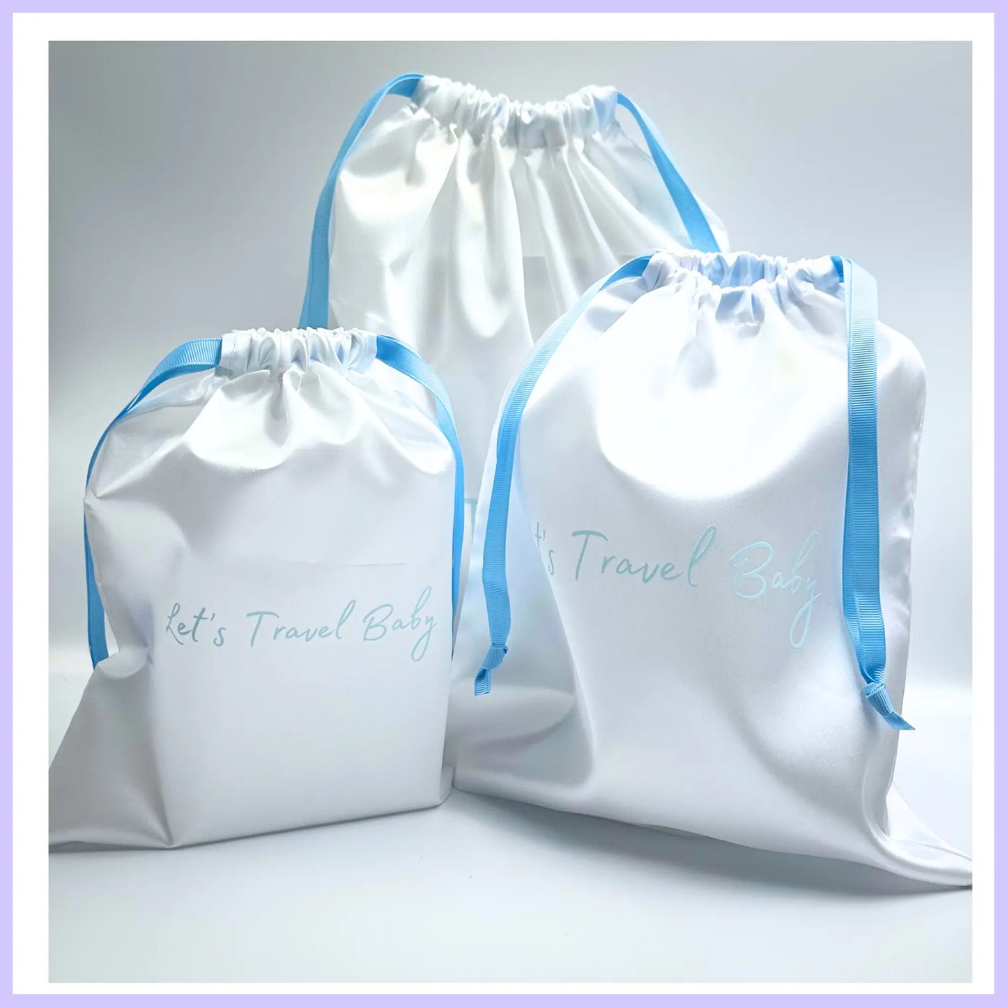 Blue Satin Storage Gift Bag