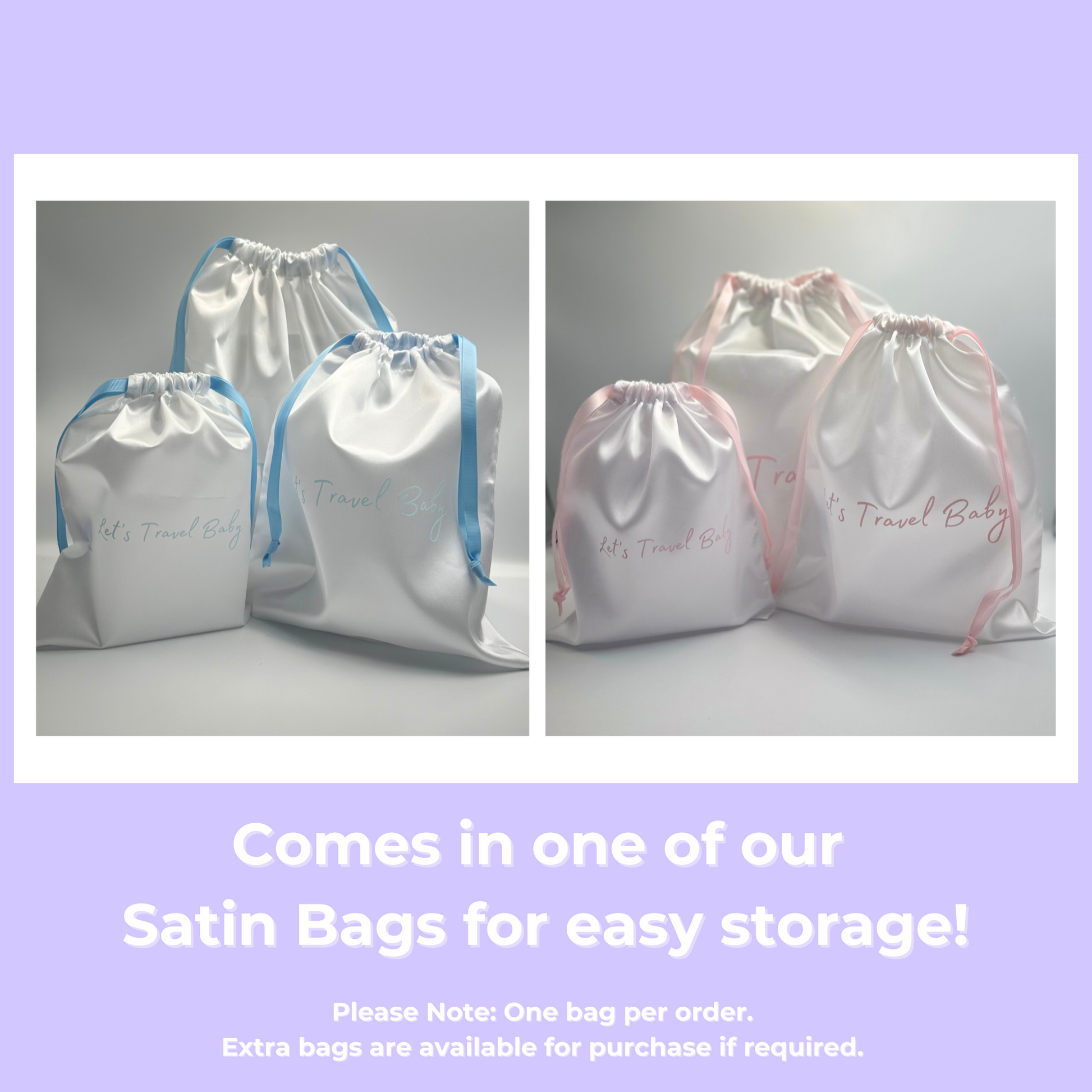 Travel Satin Bags perfect storage for kids travel toys