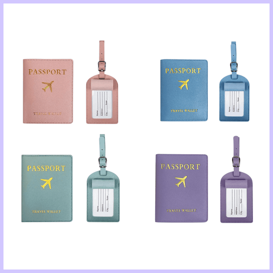 Children Aeroplane Travel Luggage Tags & Passport Covers