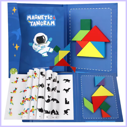 Kids Travel Puzzle Magnetic Tangram Book