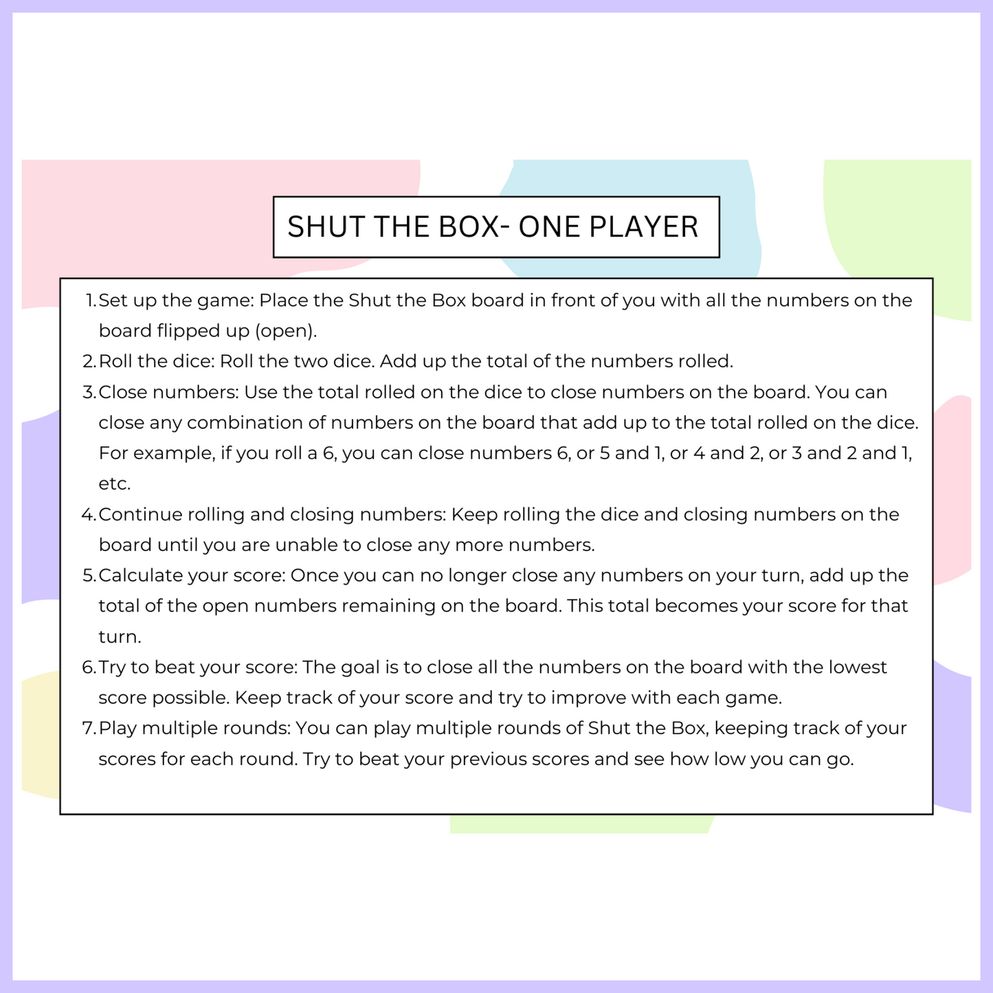 SHUT THE BOX