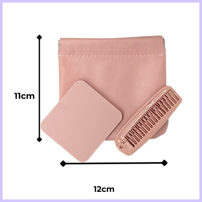 Kids Compact Travel Comb, Mirror & Bag Set